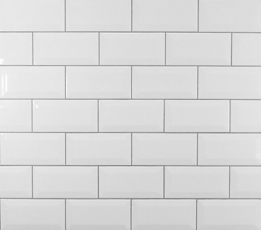 Classic 3%2522 X 6%2522 Beveled Ceramic Subway Tile In White 